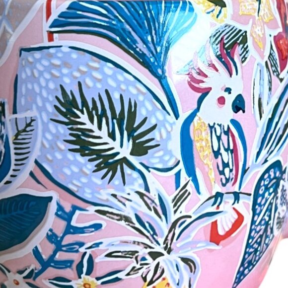 NWOT Retired OPALHOUSE MUG Away from My Desk Tropical Floral Cockatoo Stoneware - Picture 4 of 16